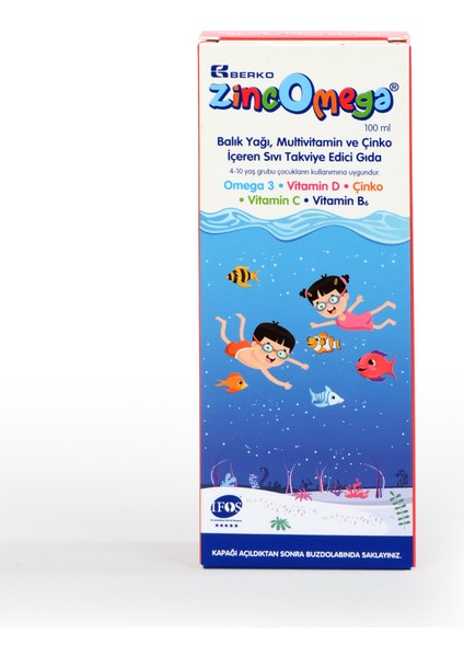 Zincomega Balık Yağı Şurubu 100 ml Yeni Kutu