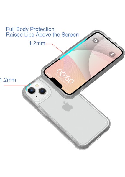 iPhone 14 Plus Kılıf Için Tpu+Pc Cilt Dostu Dokunmatik Mat Telefon Kapağı-Şeffaf (Yurt Dışından) fiyatları