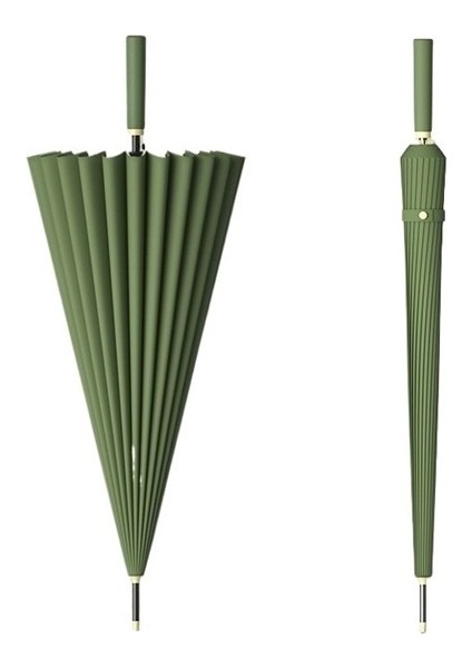 24 Kemikli Uzun Saplı Düz Şemsiye Çift Otomatik Büyük Boy Şiddetli Yağmur Erkek Özel Iş (Yurt Dışından)