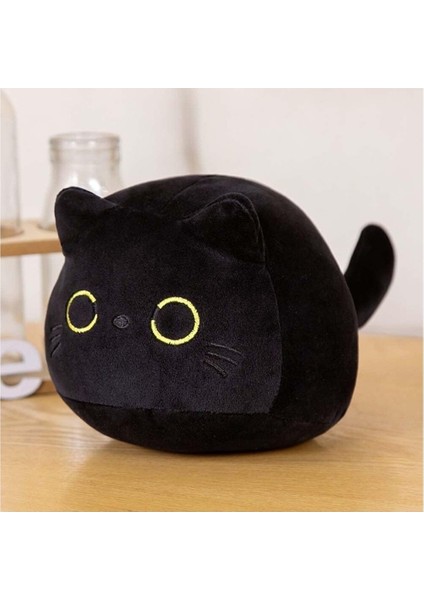 Runjing Kedi Peluş Çocuk Peluş Hayvan Oyuncak Peluş Yastık Bulanık Hayvan Ev Dekorasyon Hayvan Peluş Pet Peluche Siyah Kedi Doldurulmuş Oyuncaklar (9 Cm, Siyah) (Yurt Dışından)