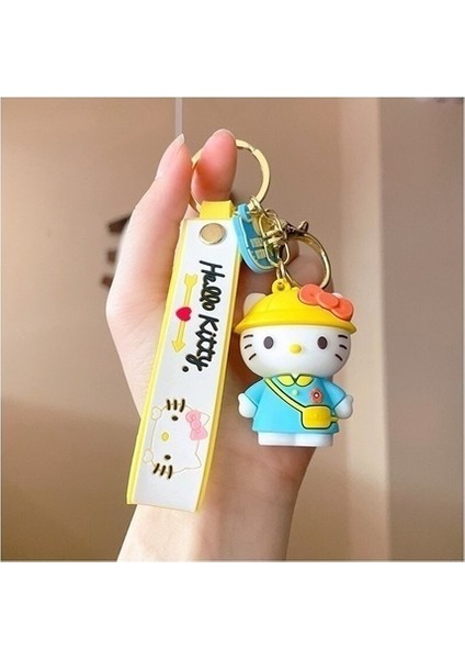 Karikatür Kawaii Hello Kitty Kolye Anahtarlık Anahtarlık Anime Aksiyon Figürleri Koleksiyon Model Oyuncaklar Çocuklar Için Takı Hediyeler (Yurt Dışından)