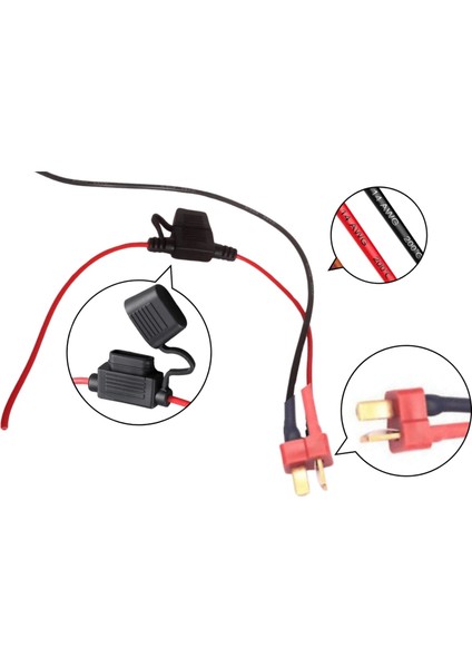 14 Awg T-Plug Erkek Konnektörlü Su Geçirmez Bıçak Tipi Sigorta Yuvası