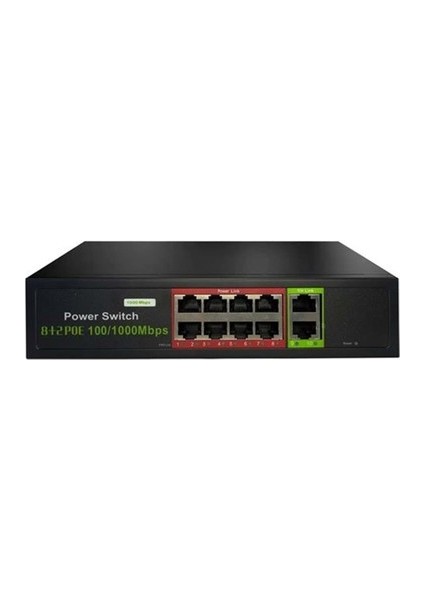 Uranıum POE-G8002-96W 8 Port 100-1000 Gıgabıt + 2 Port Gıgabıt RJ45 Uplınk Poe Swıtch