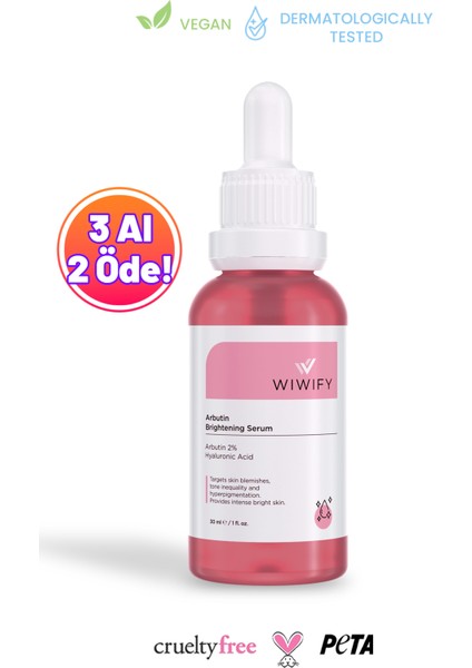 WIWIFY Leke Gidermeye Yardımcı ve Cilt Tonu Eşitleyici Cilt Bakım Serumu Arbutin %2 Hyaluronic Acid