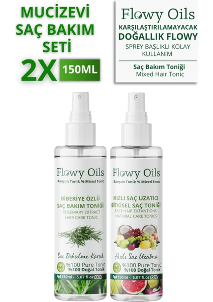 Flowy Oils EtkiliSaç 2'li Saç Bakım Toniği Bitkisel Sprey 2x 150ML