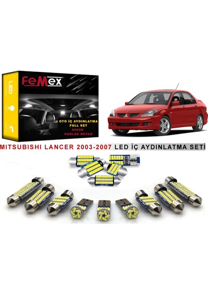 Mitsubishi Lancer LED Iç Aydınlatma Ampul Seti Femex Parlak Beyaz