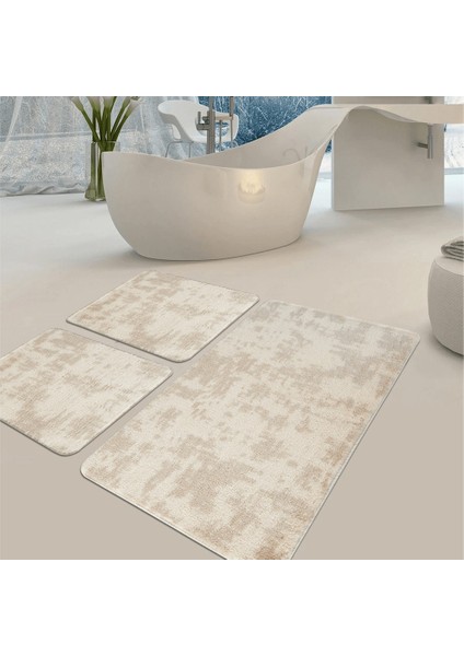Sadiva Doğal Kaymaz Taban 3'lü Banyo Paspası 60X100 - 50X60 - 50X60