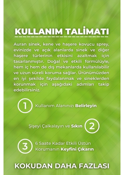 Sivrisinek & Kene Kovucu Bitkisel Sprey %100 Doğal Vücut Koruyucu Mosquito Tick Defense Spray 100ML