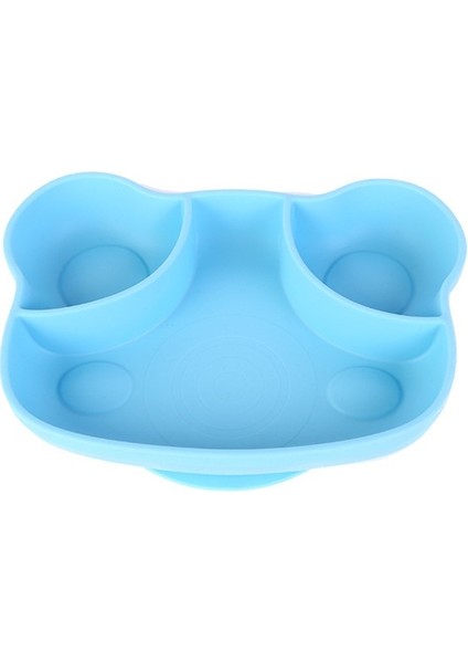 Çocuk Gıda Sınıfı Silikon Yemek Tabağı, Entegre Düşme Önleyici Vantuzlu Kase, Bebek Karikatür Kurbağa Bölmeli Yiyecek Kasesi (Yurt Dışından)