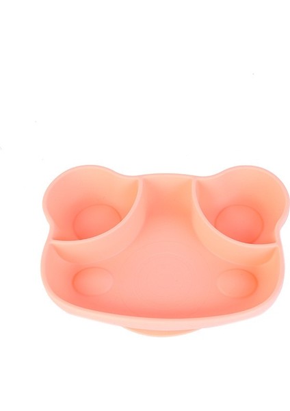 Çocuk Gıda Sınıfı Silikon Yemek Tabağı, Entegre Düşme Önleyici Vantuzlu Kase, Bebek Karikatür Kurbağa Bölmeli Yiyecek Kasesi (Yurt Dışından)