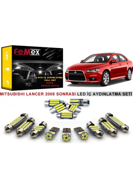 Mitsubishi Lancer LED Iç Aydınlatma Ampul Seti Femex Parlak Beyaz