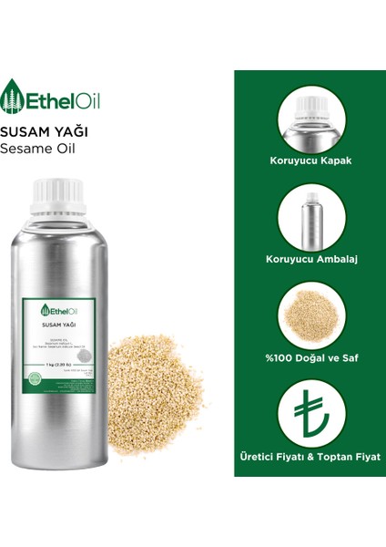 Susam Sabit Yağı - Etheloil 1 kg Sabit Yağ