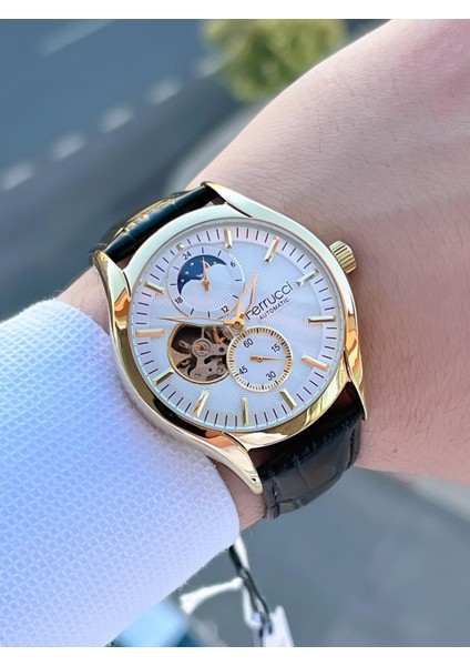 Ferucci Otomatik Ay/güneş Kadran Özellikli 30 mt Suya Dayanıklı Erkek Kol Saati EFC.03343.03 modelleri