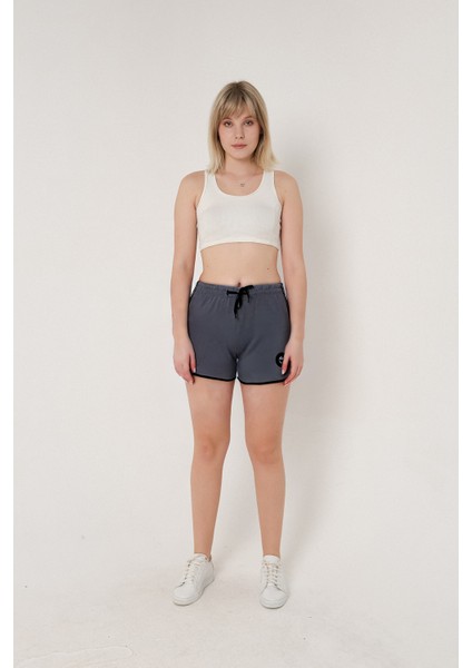 Kadın Openent Antrasit Mini Yırtmaçlı Şort fiyatları