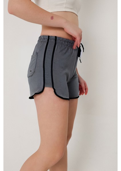 Kadın Openent Antrasit Mini Yırtmaçlı Şort indirimleri
