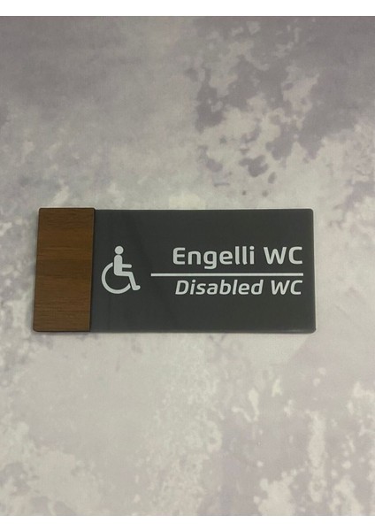 Wooden Serisi Engelli Wc Yönlendirme Levhası