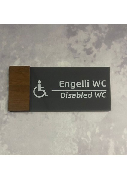Wooden Serisi Engelli Wc Yönlendirme Levhası