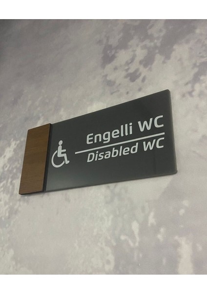 Wooden Serisi Engelli Wc Yönlendirme Levhası