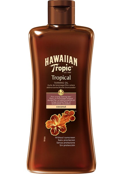 Hawaiian Tropic Coconut Spf 0 Bronzlaştırıcı Yağ 200Ml