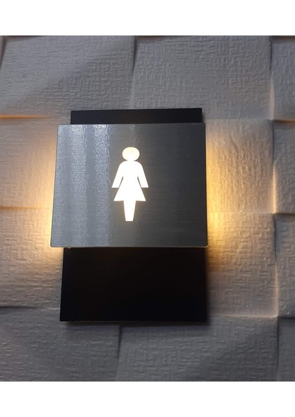 Kadın Ikonlu Işıklı Wc Yönlendirme Tabelası