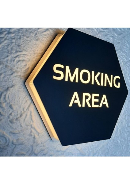 Black Honeycomb Serisi Işıklı Sigara Içme Alanı Yönlendirme Tabelası