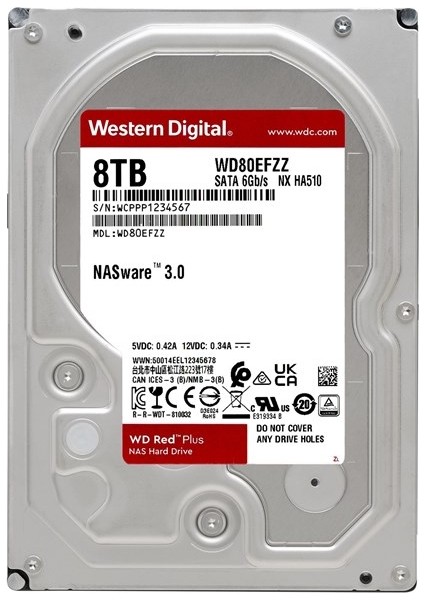 8tb Red Plus Nas 3.5" 5640RPM Sata3 -WD80EFZZ