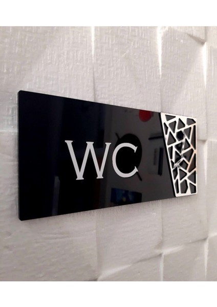 Black Pearl Serisi Silver Wc Yönlendirme Tabelası