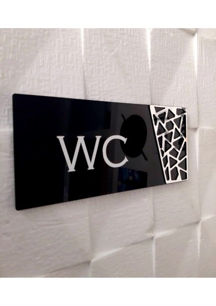 Black Pearl Serisi Silver Wc Yönlendirme Tabelası