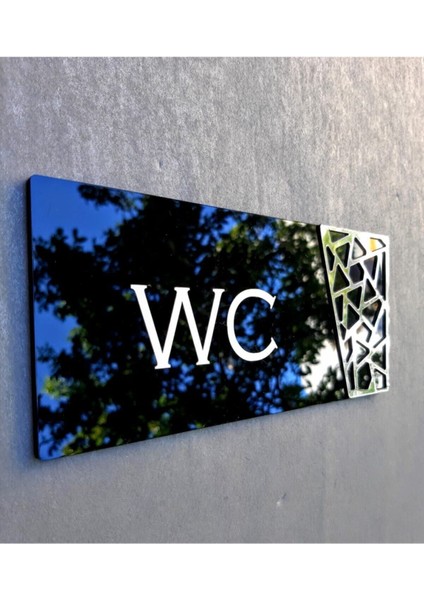 Black Pearl Serisi Silver Wc Yönlendirme Tabelası