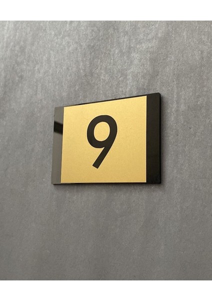 Minimal Gold Tasarım Apartman Numarası