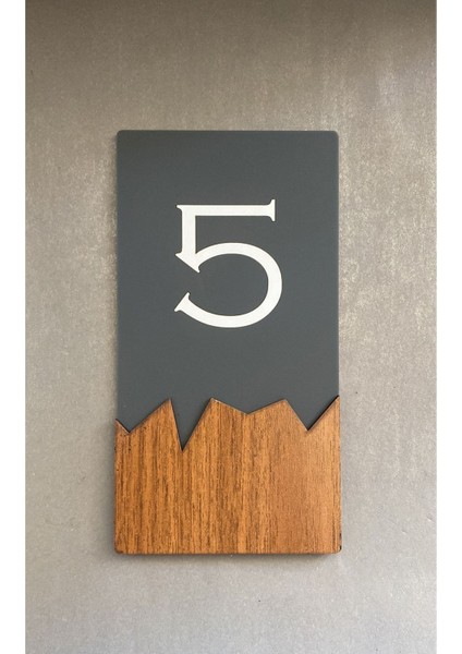 Wooden Serisi Dikey Kapı Numarası modelleri