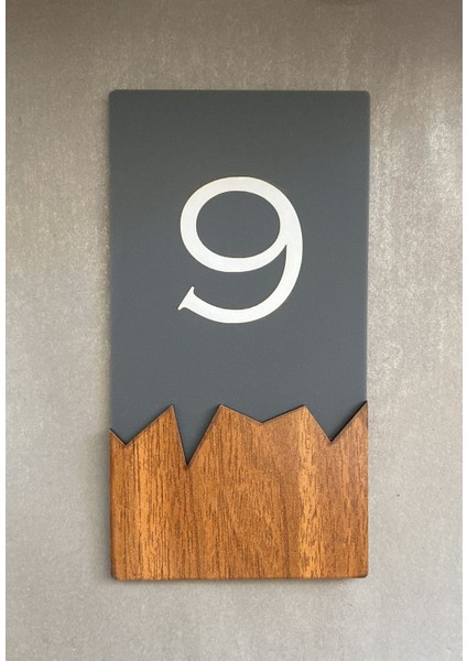 Wooden Serisi Dikey Kapı Numarası