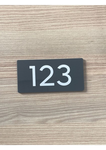 Minimal Parlak Antrasit Pleksi Kapı Numarası modelleri