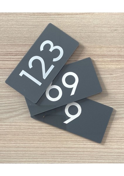 Minimal Parlak Antrasit Pleksi Kapı Numarası indirimleri