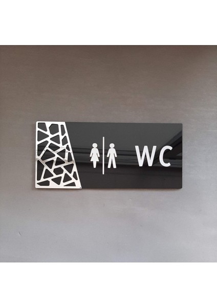 Black Silver Pattern Seri Wc Yönlendirme Tabelası fiyatları