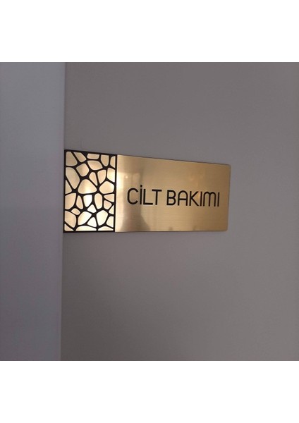 Metalik Gold Seri Cilt Bakımı Yönlendirme Tabelası modelleri