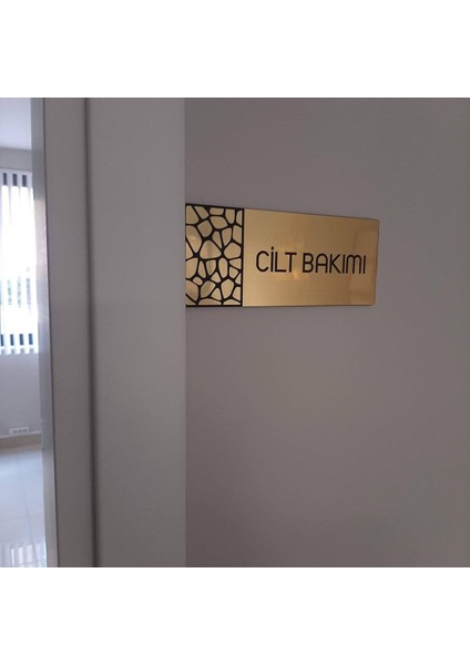 Metalik Gold Seri Cilt Bakımı Yönlendirme Tabelası fırsatları
