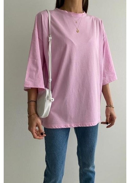 Oversize T-Shirt - Pembe Renk