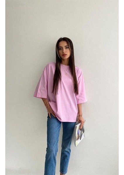 Oversize T-Shirt - Pembe Renk indirimleri