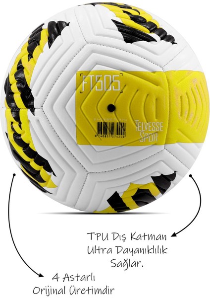 Tekno Trust 5 Numara Profesyonel Futbol Topu Orijinal Sert Beton Zemin Halı Saha Futbol Topu Hibrit No:5 Sarı P modelleri