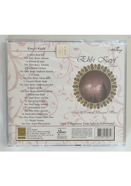 Ehl-I Keyf CD (Jelatininde Sıfır Orjnal Dönem Baskı Kaset)