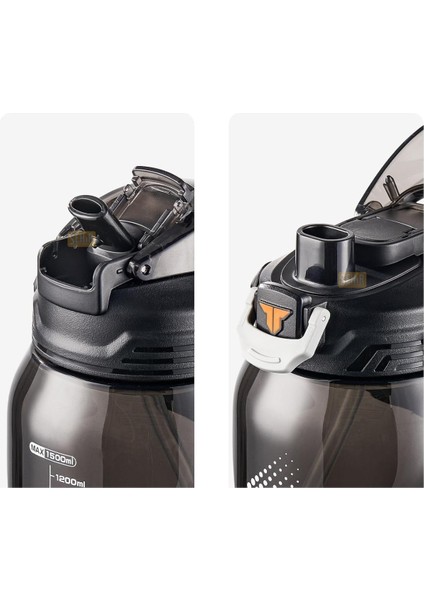 Tkk 1500ML Büyük Boy Yeni Koleksiyon Pipetli/pipetsiz Kullanım Boyun Askılı Kulplu Tritan Su Matara modelleri