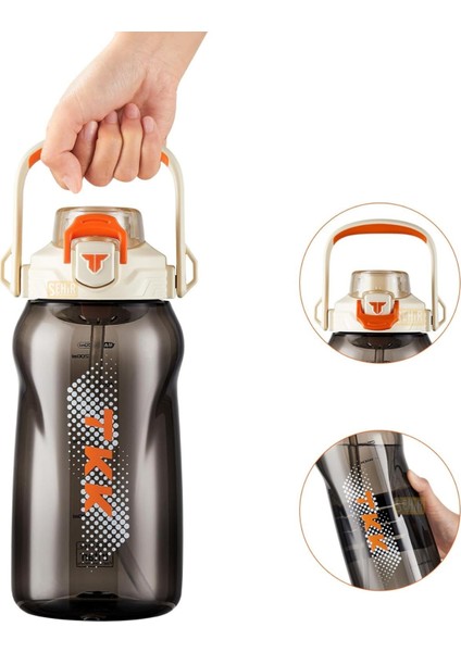 Tkk 1500ML Büyük Boy Yeni Koleksiyon Pipetli/pipetsiz Kullanım Boyun Askılı Kulplu Tritan Su Matara fırsatları