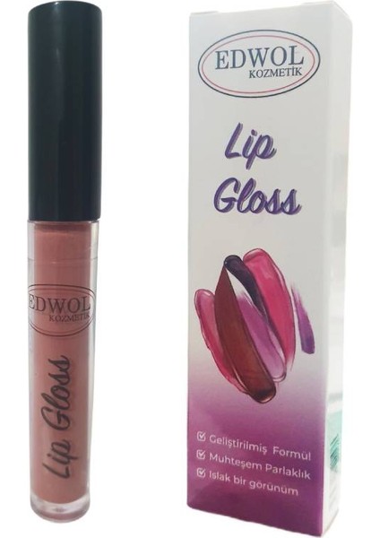 Make Up Likit Işıldayan Parlak Nude Kahverengi Parlak Ruj