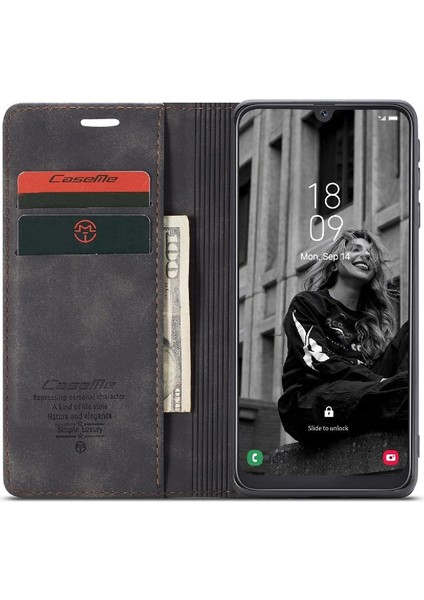 Samsung Galaxy A40 Vintage Pu Deri Cüzdan Manyetik Kılıf Için Flip Case (Yurt Dışından)
