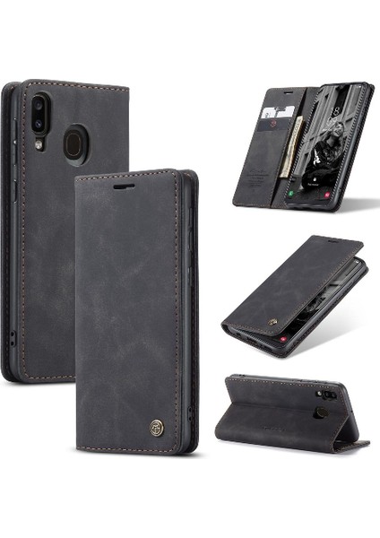 Samsung Galaxy A40 Vintage Pu Deri Cüzdan Manyetik Kılıf Için Flip Case (Yurt Dışından)