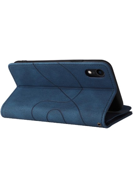 IPhone Xr Iki Renkli Dikiş Fermuar Cüzdan Tarzı Kickstand ile Kılıf (Yurt Dışından)