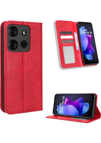 Tecno Spark Go 2023 Manyetik Kapatma Cüzdan Pu Deri Için Kılıf (Yurt Dışından)