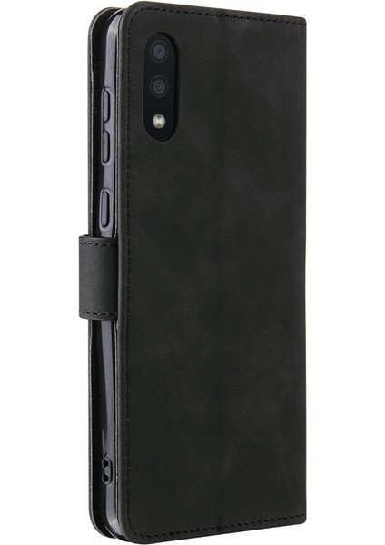 Samsung Galaxy A02/M02 Kart Ekleme Deri Folio Flip Case Için Kılıf (Yurt Dışından)