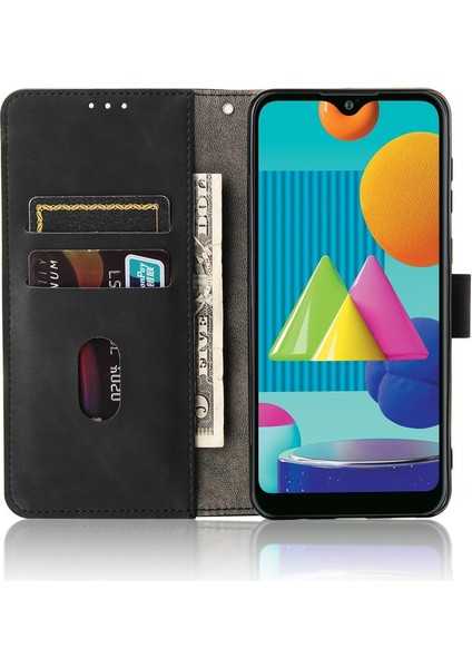 Samsung Galaxy A02/M02 Kart Ekleme Deri Folio Flip Case Için Kılıf (Yurt Dışından)